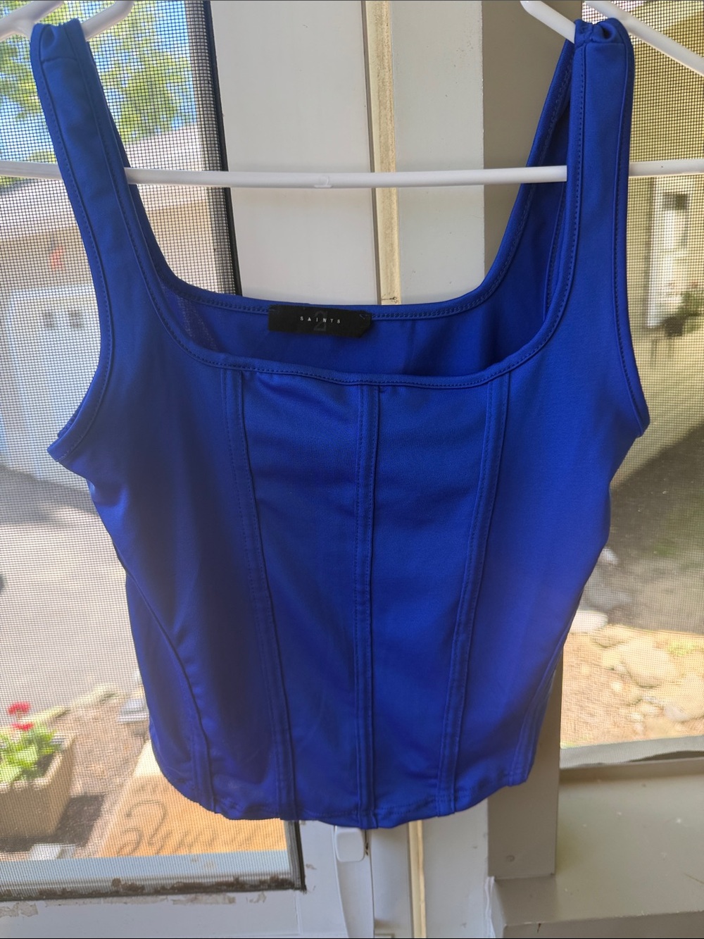 Square-Neck Cobalt Tank Camisole